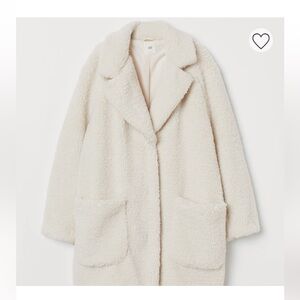 H&M Cream Teddy Jacket Coat